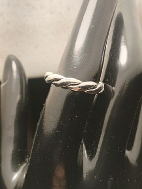 Stamped Thai Silver (Tone) Braided Rope Ring Size 7.5